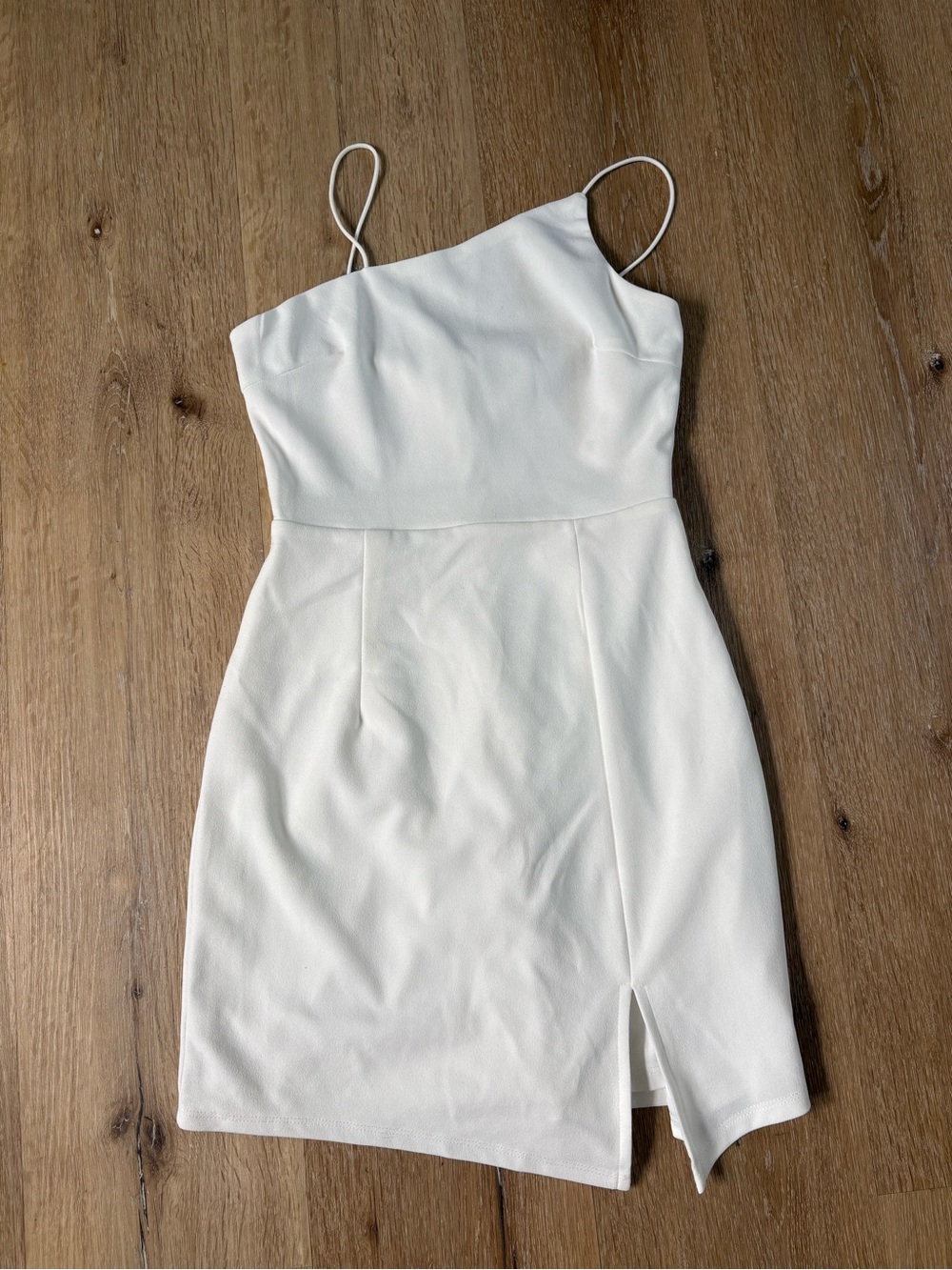 White Lulus Mini Dress with Front Slit